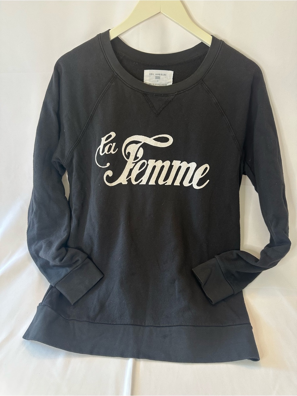Sol Angeles Black Cotton Knit Pullover Top
